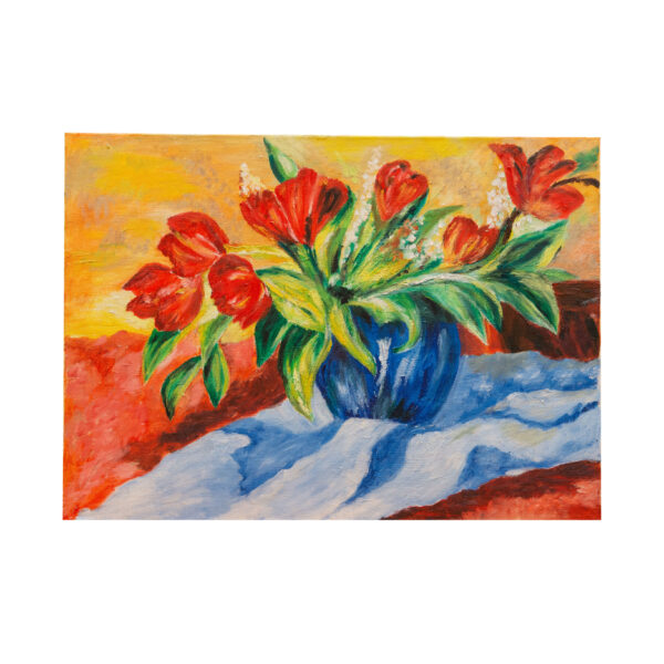 Oil Pastel Painting - Flower Vase