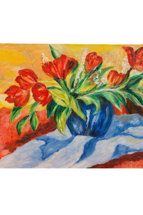 Oil Pastel Painting - Flower Vase