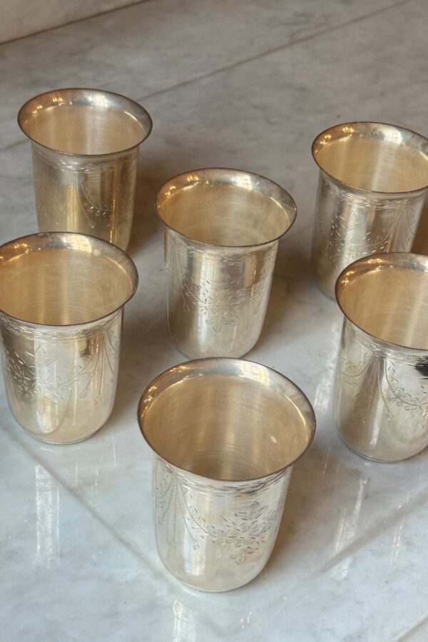 6 Cups Silver plated