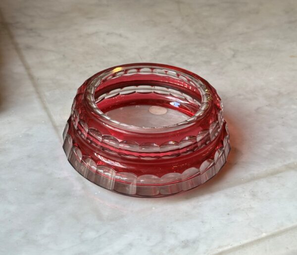 Ashtray Crystal Saint Louis Red Color