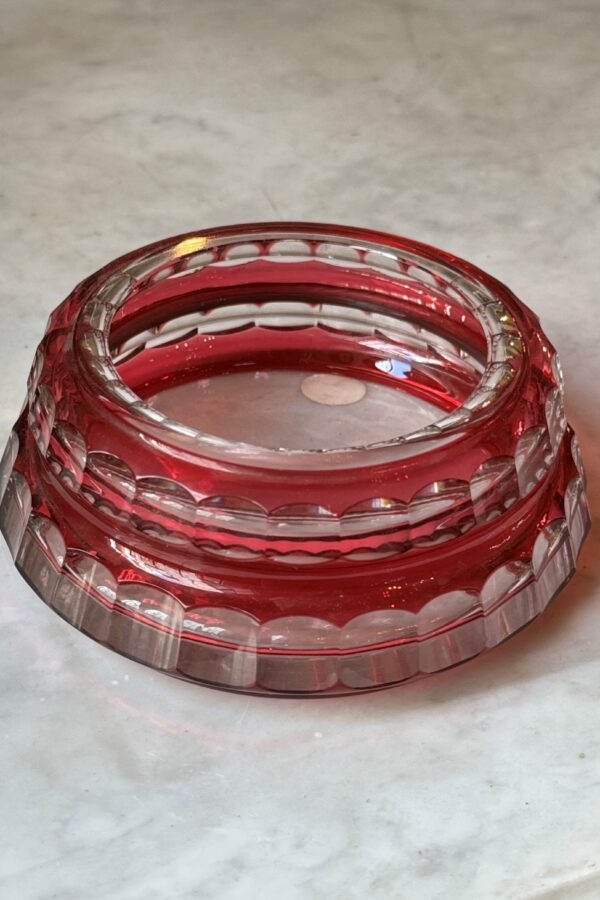 Ashtray Crystal Saint Louis Red Color